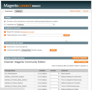 Magento Connect Manager